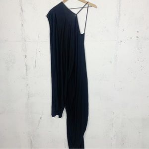 Rick Owens Lillies Short Sleeve Single Shoulder Draping Gown Dress